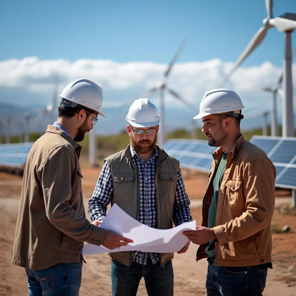 Equipo en planta de energía renovable